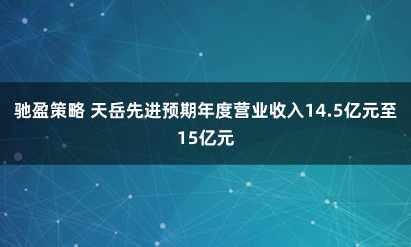 驰盈策略 天岳先进预期年度营业收入14.5亿元至15亿元