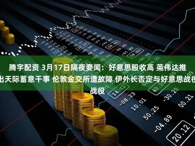 腾宇配资 3月17日隔夜要闻:好意思股收高 英伟达推出天际蓄意干事 伦敦金交所遭故障 伊外长否定与好意思战役
