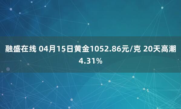 融盛在线 04月15日黄金1052.86元/克 20天高潮4.31%